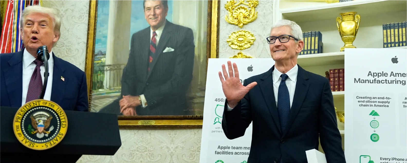 Акции Apple растут после обещания отменить «полупроводниковые» тарифы для местных производств